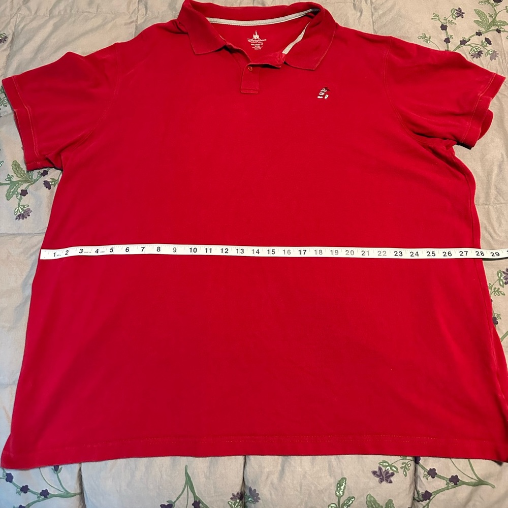 Disney Parks mens Embroidered Mickey Mouse Red Polo XXXL Relaxed Fit Polo